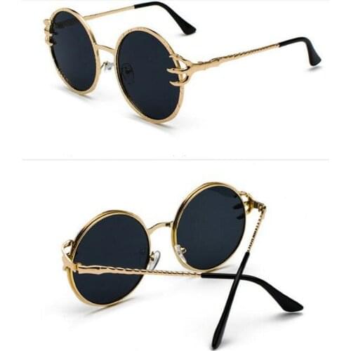 KAPELUS Metal Claw Frame Round Frame Womens Eyeglasses Uv400 Man Ocean Sunglasses