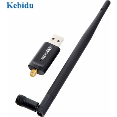KEBIDU 1200Mbps Wireless USB WiFi LAN Adapter with Antenna USB Ethernet Network Card 802.11ac 2.4G 5G RTL8812BU