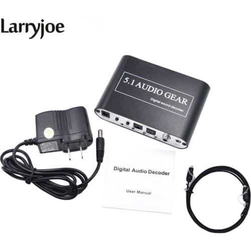 Larryjoe Digital Audio Decoder 5.1 Audio Gear DTS/AC-3/6CH Digital Audio Converter LPCM To 5.1 Analog Output 2.1 DVD PC for PS23