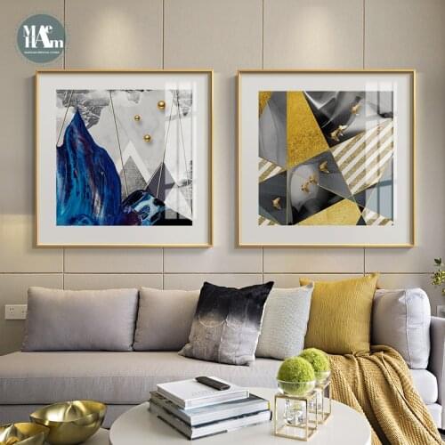 Nordic Abstract Gold leaf Golden bird wall art Canvas posters Painting Prints Posters for Living Room Morden Decor
