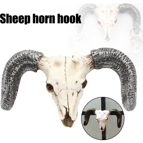 Wall Decoration Horn Hook Entrance Key Hook Resin Animal Head Wall Hook for Wall Hangering Household Decoration Key Decorative