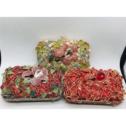 New Fashion Party Pearl Beads Clutch Bags Handmade Wedding Bags Fashion Crossbody Bag Metal Mini Shoulder Chain Purse Handbags