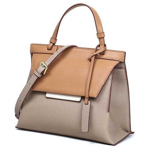 New Genuine Leather Panelled Flap Bags For Women Luxury Brands Designer Shoulder Bag High Quality Messenger Bags Women Handbags