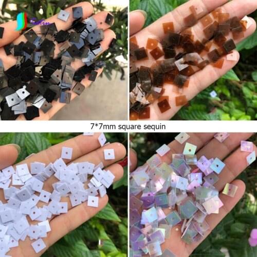 New Style Loose Handbag Clothes Sew Decoration Small Size Square 7MM White Black Coffee Sequins S0986L