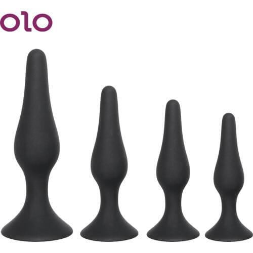 OLO Anal Plug Silicone Anal Butt Plug for Beginner Black Erotic Toys Prostate Massager Sex Toys for Men Women Adult Products