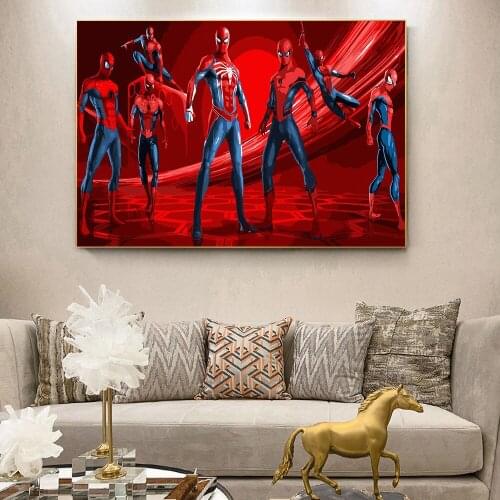 Marvel Avengers Movie Poster DIY Painting By Numbers Painting Zero Base Acrylic Paint Adult Hand Painted Home Decoration