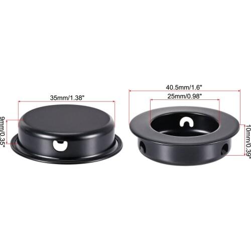 Uxcell Finger Flush Pull Handle, 8pcs 25mm/0.98" Hole Dia, Plane Recessed Drawer Door Pull, Black