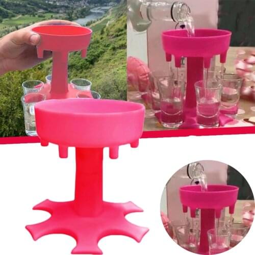 6 Shot Glass Dispenser Holder Carrier Caddy Liquor Dispenser Party Drinking Games Bar Cocktail Wine Beer Quick Filling Bar Tools