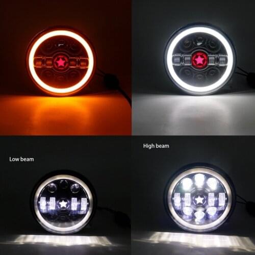 LED 7" inch headlight high beam DRL headlight with DOT For Harley Yamaha Honda Ducati