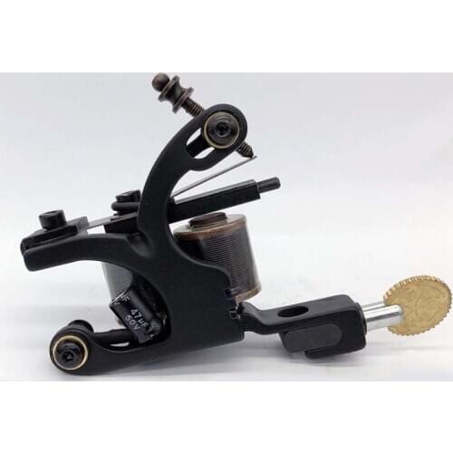 Precise Cast-iron Tattoo Machine 10 Warp Coils Tattoo Machine For Liner Shader Handmade Tattoo Gun Free Shipping TM-1128
