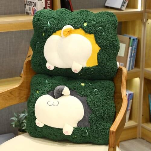 High Quality 40*30cm Kawaii Green Grass Plush Pillow Soft Stuffed Chair Sofa Cushion Home Decoration Car Cushion Birthday Gift