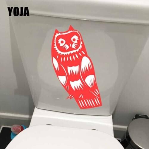 YOJA 12X22.7CM Wall Sticker Hand painted owl paper Cut Pattern Home Decor Toilet WC Decal T5-0600