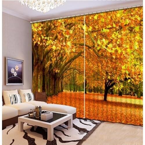 Custom Printing Curtains autumn scenery Curtains For Living Room 3D Bedroom Dapes Window Curtains Blackout