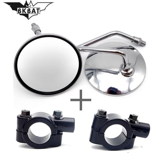 BKBAT 1 Pair Motorcycle Silver 8mm thread Rearview Mirror With For GY6 Moped Scooter 50cc to 250cc Part With Signal Marker