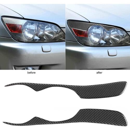 1 Pair Carbon Fiber Headlight Eyelids Eyebrow Trim Car Modification Fit for Lexus IS 1998-2005 Car-styling