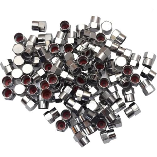 100Pcs Car Wheel Tire Valve Stem Cap Round Head Car Tyre Air Pressure Caps Chrome Plated Airtight Cover Tire Accessories