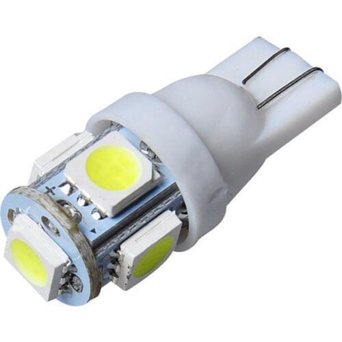 100PCS New Hot T10 White 168 194 501 W5W 5 SMD LED Car Side Wedge Light Lamp Bulb DC 12V LED Bulb Tube Drop Shopping