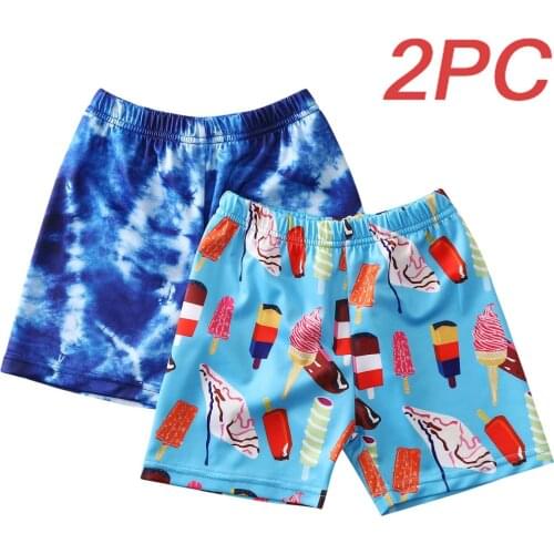 2pc Toddler Infant Kids Boys Ice Cream Tie Dye Printing Swimming Trunks Beach Shorts Surfing Hawaiian Style 1-5y Beach Pants
