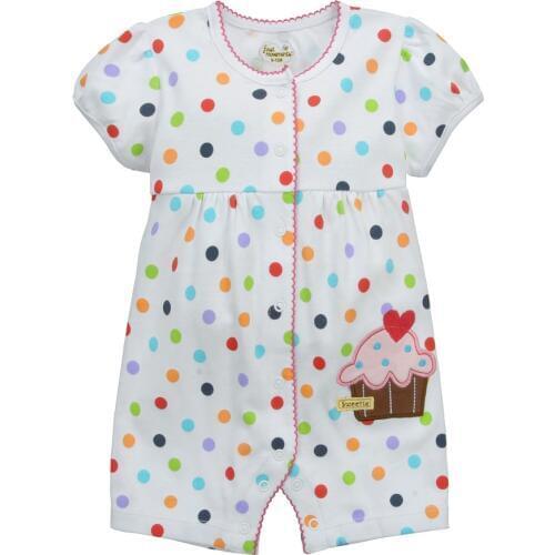 2018 Summer Baby Girl Clothes 100% Cotton Newborn Romper Polka Dot Jumper Baby Boy Clothing Shortall Infant Jumpsuit Bebe Roupas