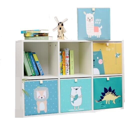 2020 Cartoon toy storage Box Folding Storage Bins Wardrobe drawer organizer clothes storage basket kids toys organizer