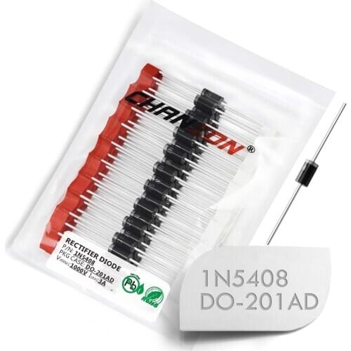 50 Pcs) 1N5408 Rectifier Diode 3A 1000V DO-201AD (DO-27) Axial 1N IN 5408 IN5408 3 Amp 1000 Volt Electronic Silicon
