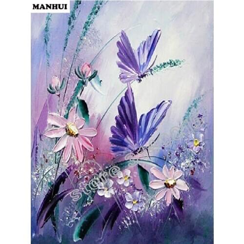 5D Diy Diamond Painting Flowers and butterflies Diamond Embroidery Cross Stitch Rhinestone Diamond Mosaic Painting BEC155