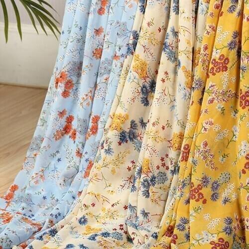 Flower Print Chiffon Fabric freshing style Summer Dress Fabric Skirt Scarf Patchwork material