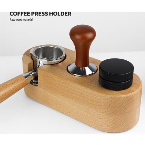 Coffee press holder Handle holder solid wood powder hammer cloth powderer 58 powder presser 51mm coffee machine handle base