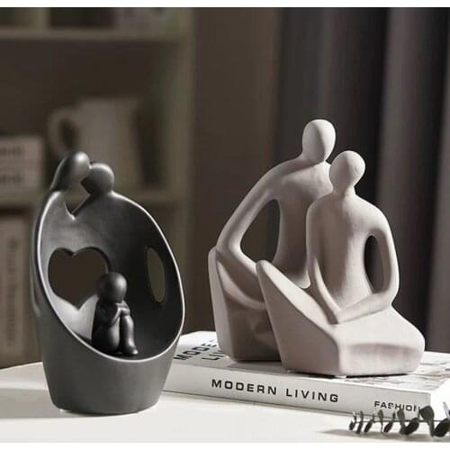 European Home Decoration Love Forever Statue Modern Abstract Art Ceramic Sculpture Art Sketch Pratice Creativity Gift
