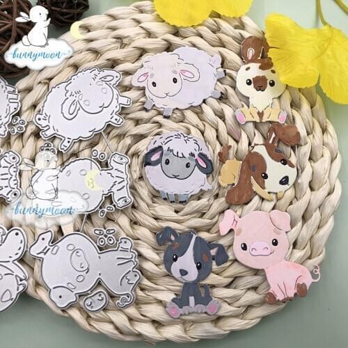 Bunnymoon Cute Animals Stencil Metal Cutting Dies For Scrapbooking Practice Hands-on DIY Album Card Craft Decoration
