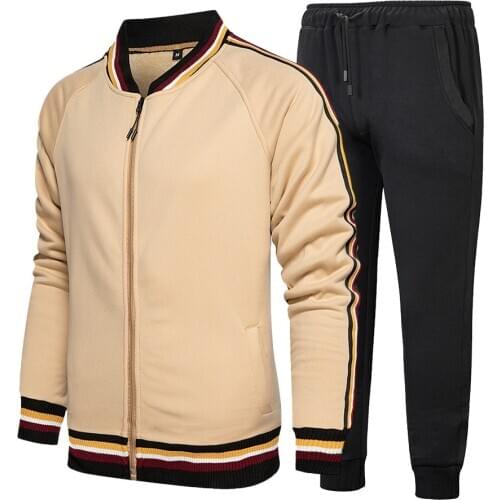 2020 Autumn Winter Sportswear Mens Jogger Gyms Fitness Sports Suit Male Jacket + Pants 2 Piece Casual Fleece Warm Tracksuits