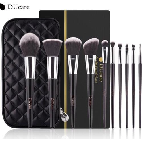 DUcare Black Makeup Brushes Set Eye Face Cosmetic Foundation Powder Blush Eyeshadow Kabuki Blending Make up Brush Beauty Tool