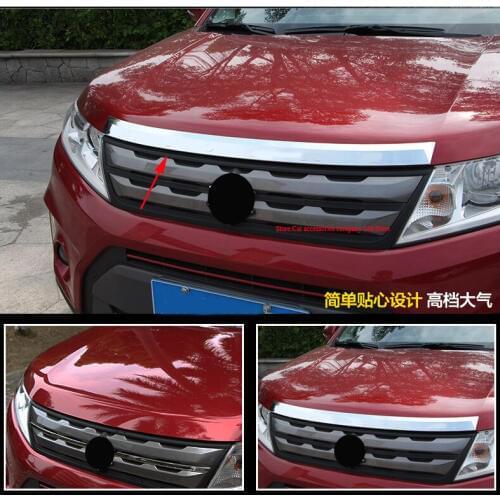 For Suzuki Vitara 2015 2016 2017 2018 ABS Front Gill Engine Lid + Rear Trunk Lid Cover Cap Trim 1 Pcs / Set