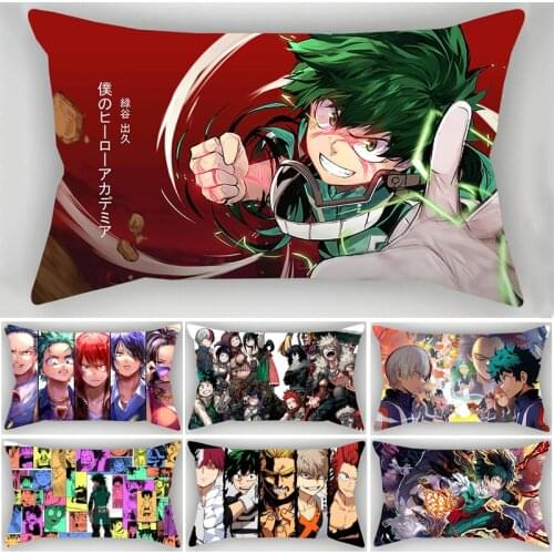 My Hero Academia Plush Toys Izuku Midoriya Shouto Todorok Bakugou Pillow Cases Cushion Cover Sofa Kid Toys 50*30CM