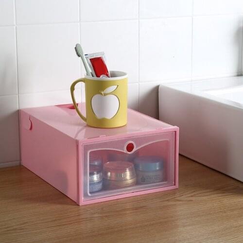1PC Transparent Shoe Box Storage Shoe Boxes Thickened Dustproof Shoes Organizer Can Be Superimposed Combination Shoe Cabinet