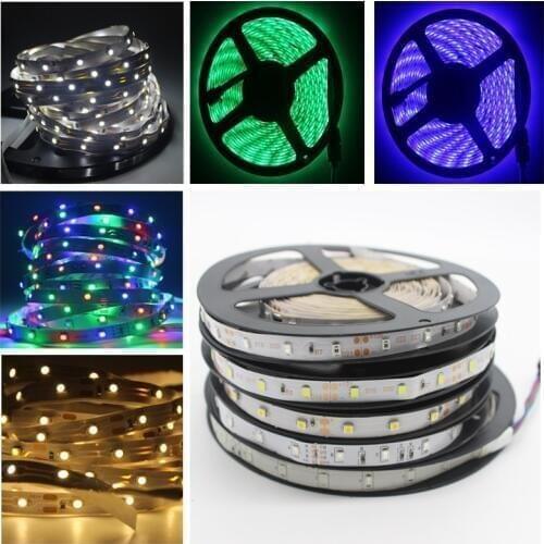 RGB LED Strip Light RGB Warm White SMD 2835 Flexible Ribbon Fita Led Light Strip RGB 5M Tape Diode DC 12V Lamp
