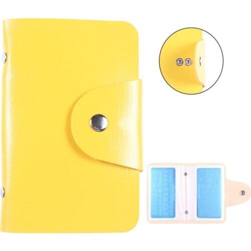Nail Art Stamp Plate Organizer Yellow 20Slots Stamping Plates Holder Storage Bag Durable PU Leather Cases Stamp Bag