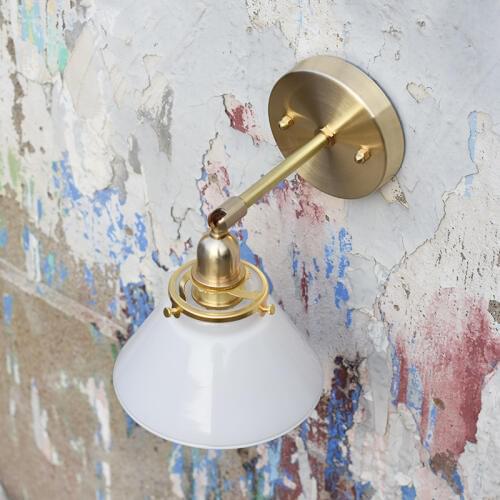 Glass Arm Wall Lamp Bedroom Loft Industrial Vintage Wall Light Fixtures Copper Retro Sconce Lamp Home Lighting Dining Wandlamp