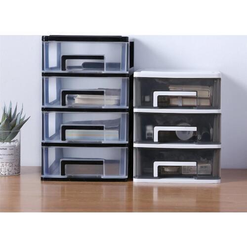 4 Layers Desktop Drawer Storage Box Transparent Cosmetics Storage Organizer Box Sundries Holder Home Desktop Office Storage Box