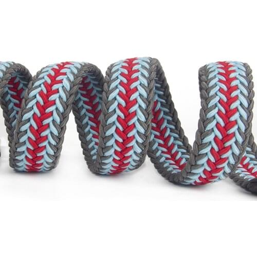 TJ-TianJun Women Elastic Woven Colorful Belt Men Pin Buckle Adjust Waistline Freely Outdoor Casual Waistband Simple Easy Matchin