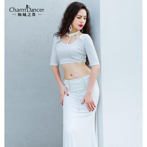 2021 NEW Womens Belly Dance Dance Suit Practice Clothes New Sexy Long Skirt+Top Bellydance Set Suit ZM338
