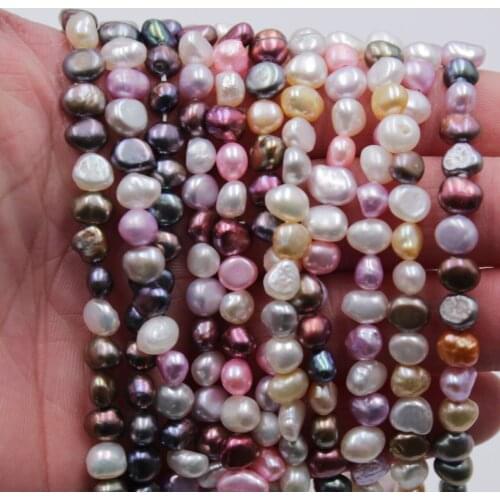 5-6mm Mixed Colorful Pearl Beads Strand Small Rainbow Irregular Baroque Pearl Natural Freshwater Pearl Beads DIY for Choker Girl