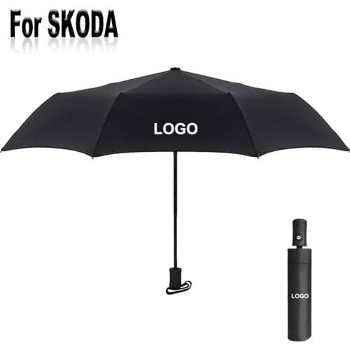 Car Logo Umbrella For Skoda Auto Women Men Strong Windproof Automatic Umbrella Luxury Sun Protection Parasol 3 Folding Business