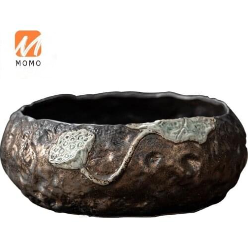 Retro Ceramic Large Tea Wash Japanese Cup Wash Kung Fu Tea Utensils Stoneware Writing-Brush Washer High Quality and Durable