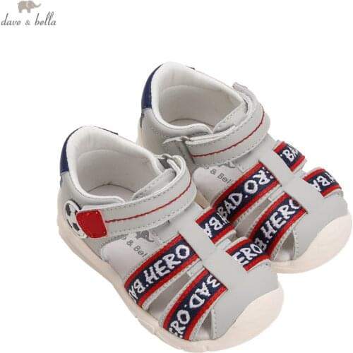 DB17640 Dave Bella summer fashion baby boys letter sandals new born infant shoes boy sandals casual shoes