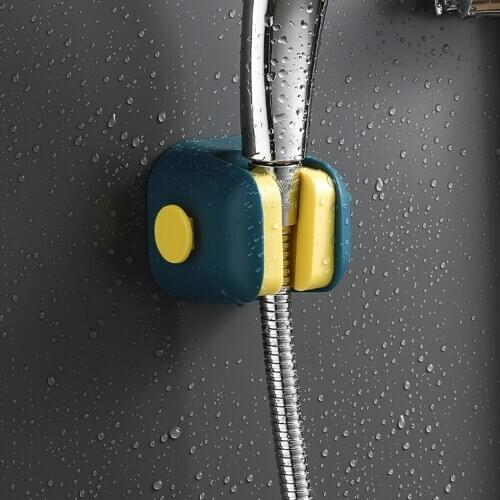 Shower Head Holder Adjustable Shower Head Bracket ABS Plastic Punch-free Wall Mounted Bathroom Hanger Bathroom Supplies