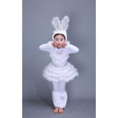 Kids cute rabbit Costume dance dress adult Girls rabbit Cosplay Dress 100-160cm (S-3XL)