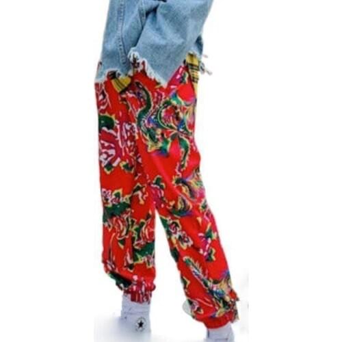 Flower Print Joggers Sweat Pants Women 2021 Spring Fall Clothes Female Streetwear Baggy Mid Waist Drawstring Loose Trousers