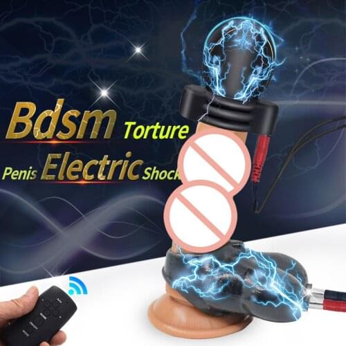 Penis Electric Stimulation Scrotum Electro Chastity Cage Cock Torture Bdsm Toys Electroshock Cockring Glans Stimulator Estim Sex