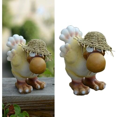 Duck Statue Figurine Ornament for Yard Lawn Farm Ornaments Decor Arts